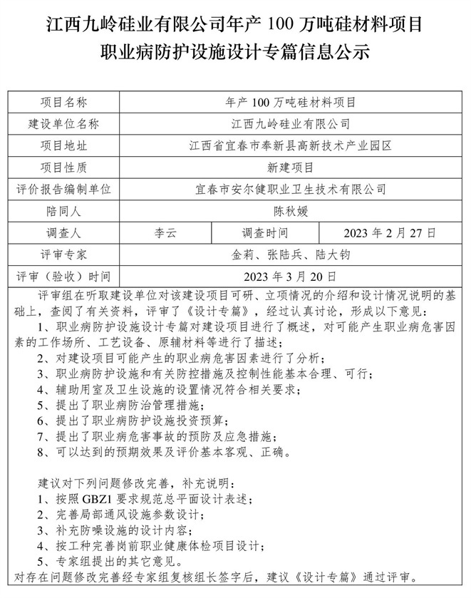 江西九嶺硅業(yè)有限公司年產(chǎn)100萬噸硅材料項(xiàng)目職業(yè)病防護(hù)設(shè)施三同時工作公示信息（設(shè)計）.jpg