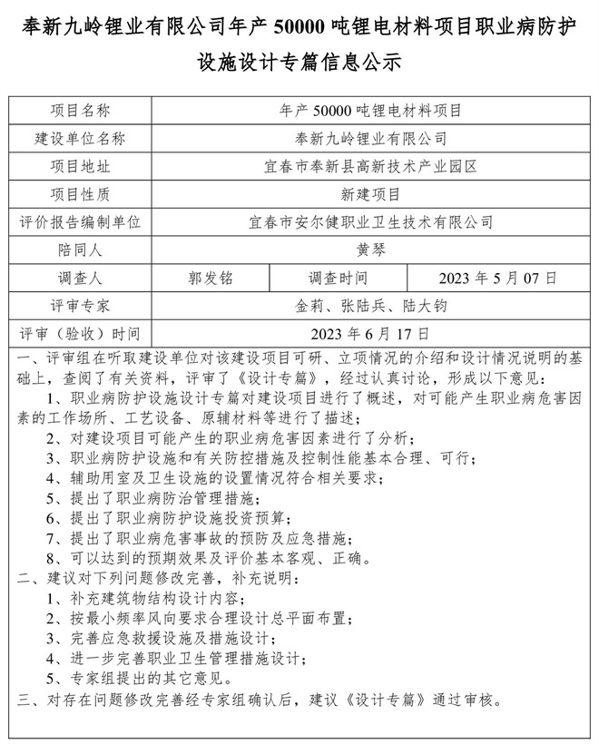奉新九嶺鋰業(yè)有限公司年產(chǎn)50000噸鋰電材料項(xiàng)目職業(yè)病防護(hù)設(shè)施設(shè)計專篇信息公示.jpg